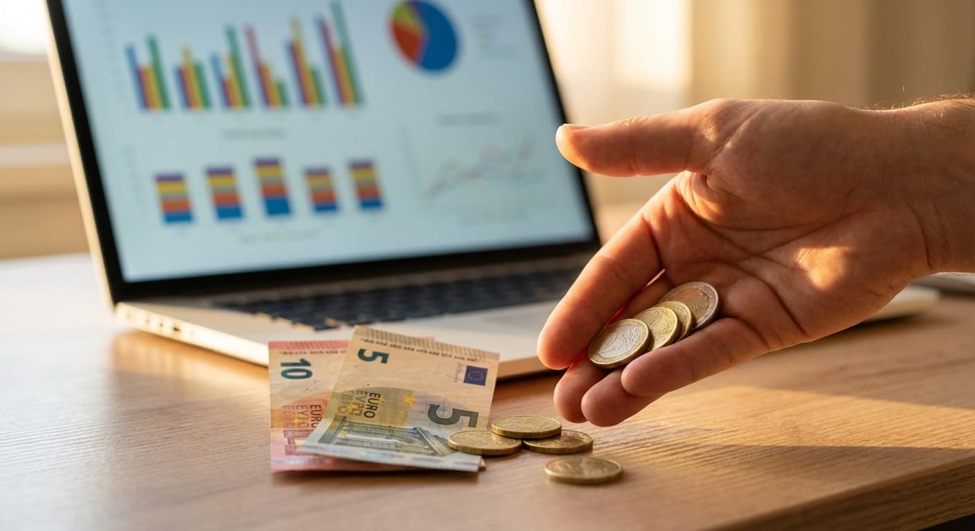 Abstract visualization of startup advertising budget planning and Google Ads cost optimization